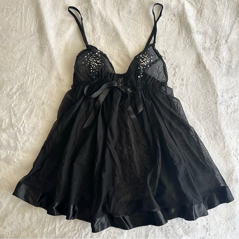 Victoria’s Secret Black Babydoll Slip Dress